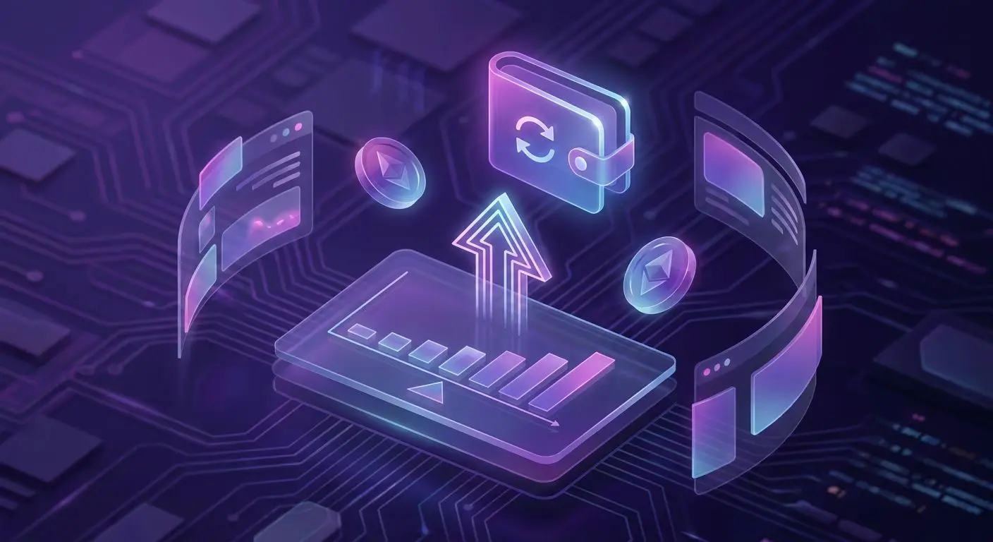 Ilustracja idei cashbacku online z ekranem salda i symbolem zwrotu