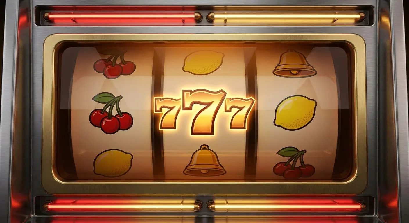 Ekran klasycznego automatu hot spot z owocami i 777