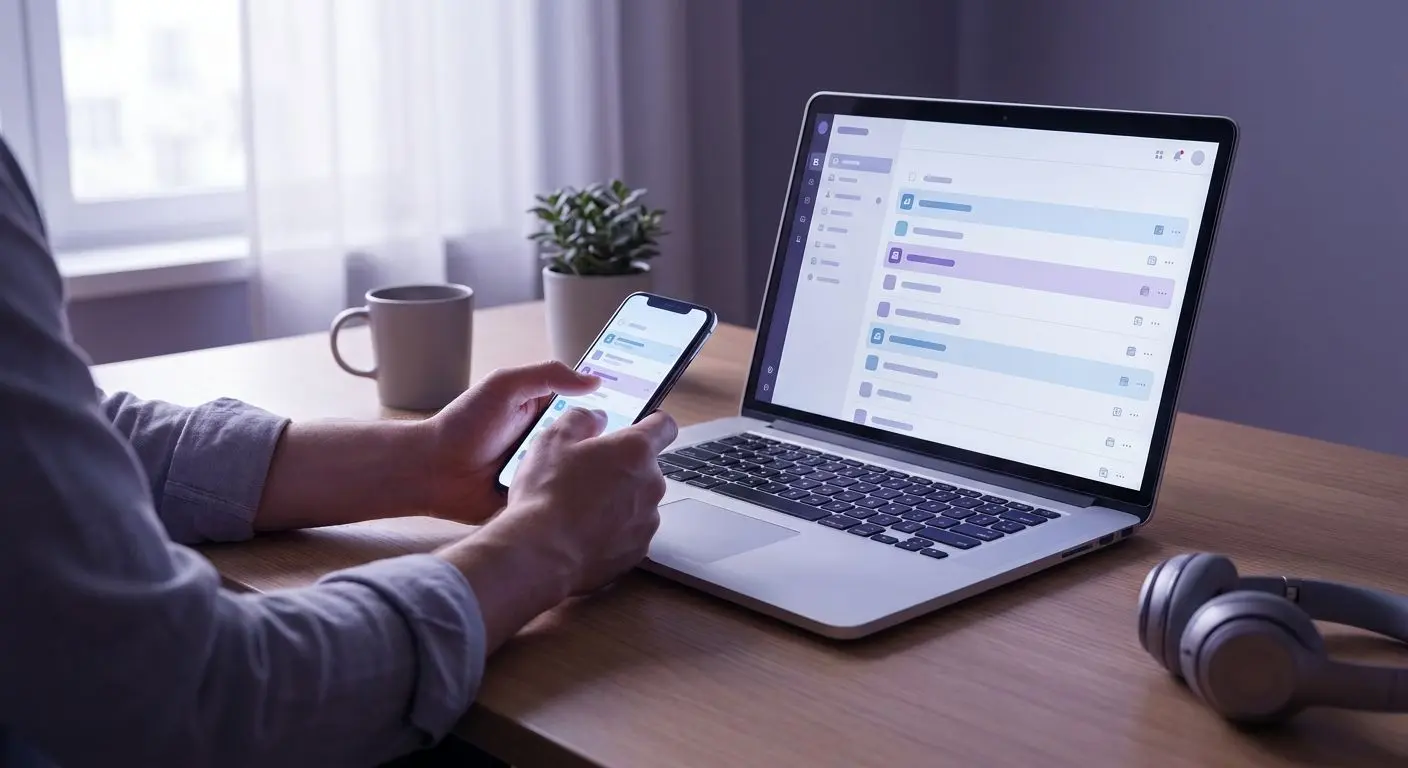 Porównanie kilku platform online na ekranie laptopa i telefonu