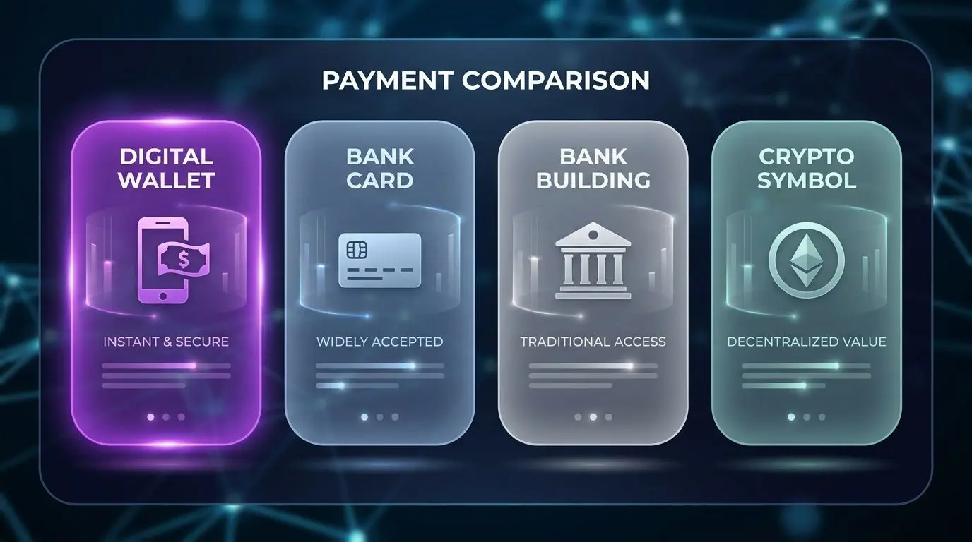 Porównanie metod płatności: e-portfel, karta, bank i krypto